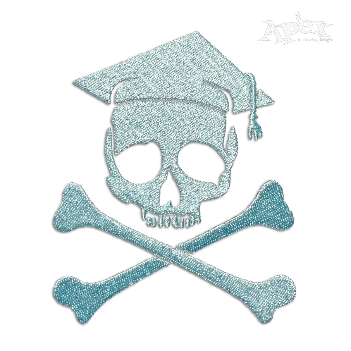 Graduation Cross Bone Machine Embroidery Design - Apex