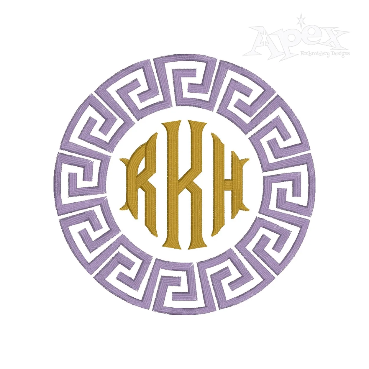 Greek Key Circle Frame #2 with Carol Monogram Font