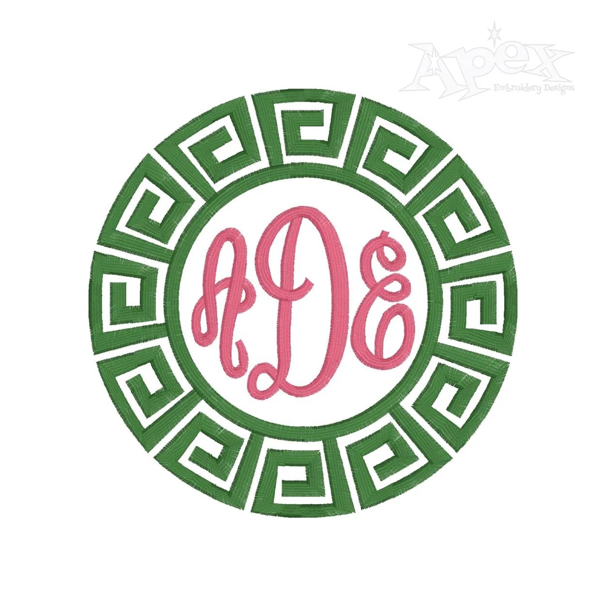 Greek Key Circle Frame with #146 Monogram Font