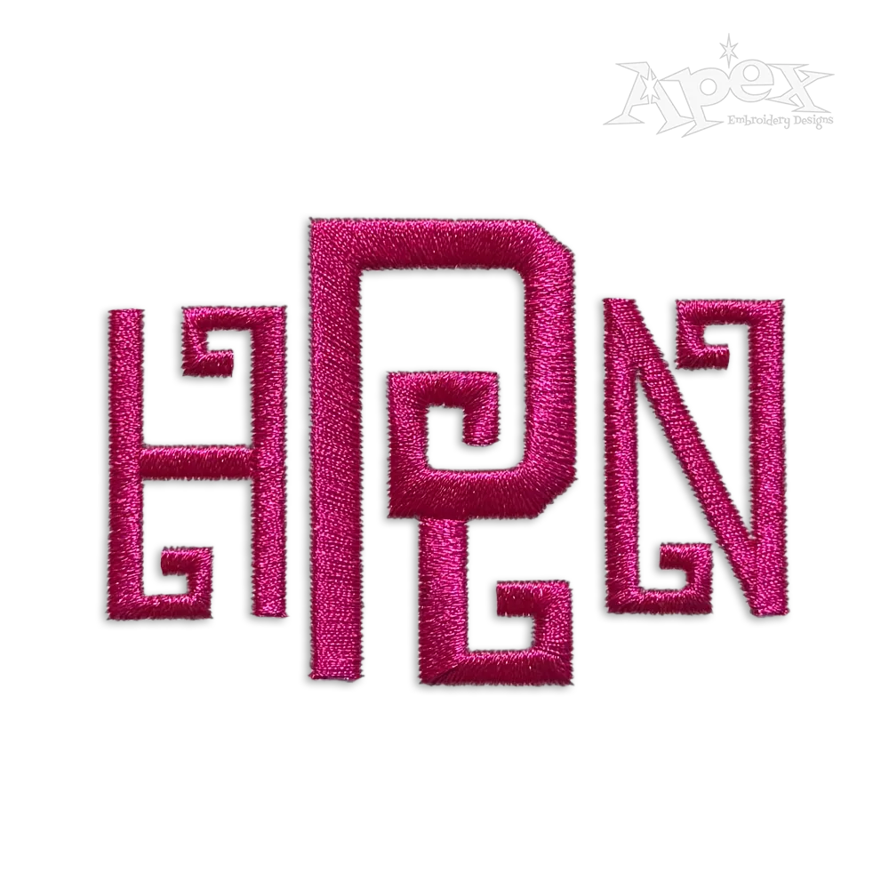 Greek Key Embroidery Fonts by Apex Designs Set