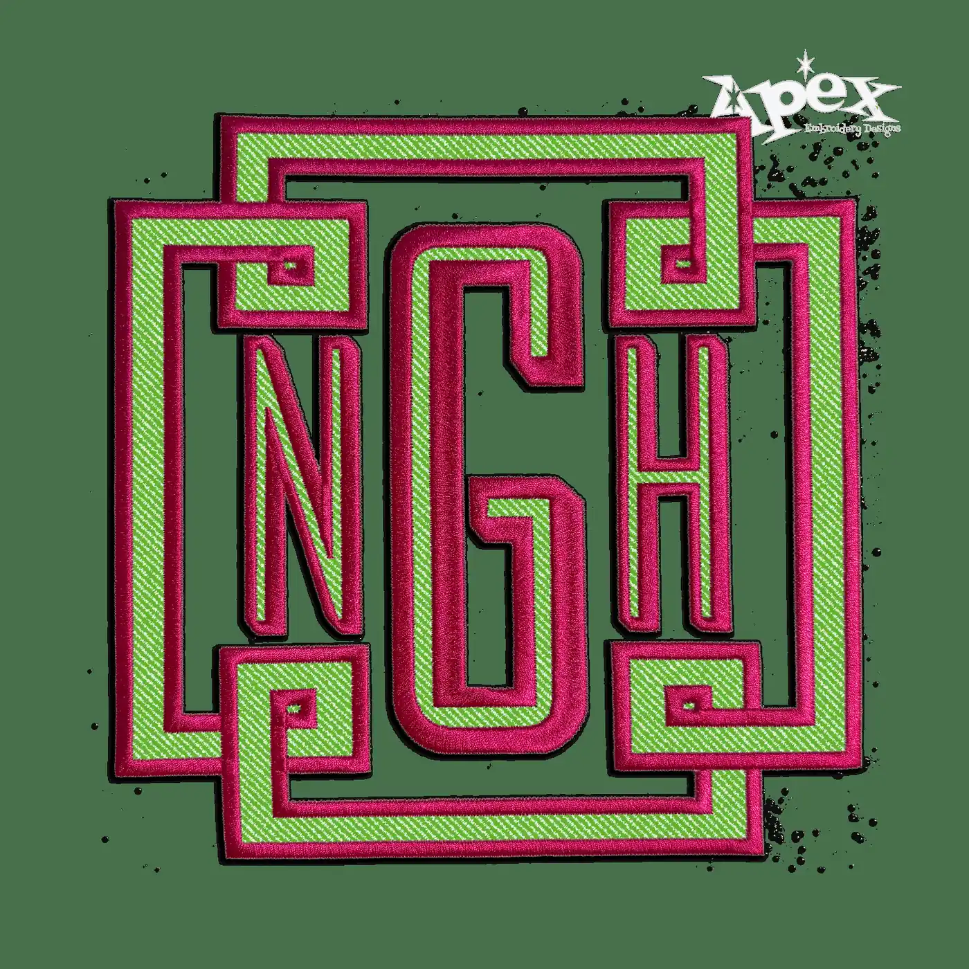 Greek Key Rectangle Frame Machine Embroidery Designs digitizing