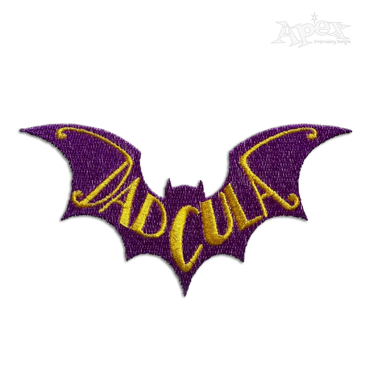 Halloween DadCula Bat Machine Embroidery Design by Apex Digitizing