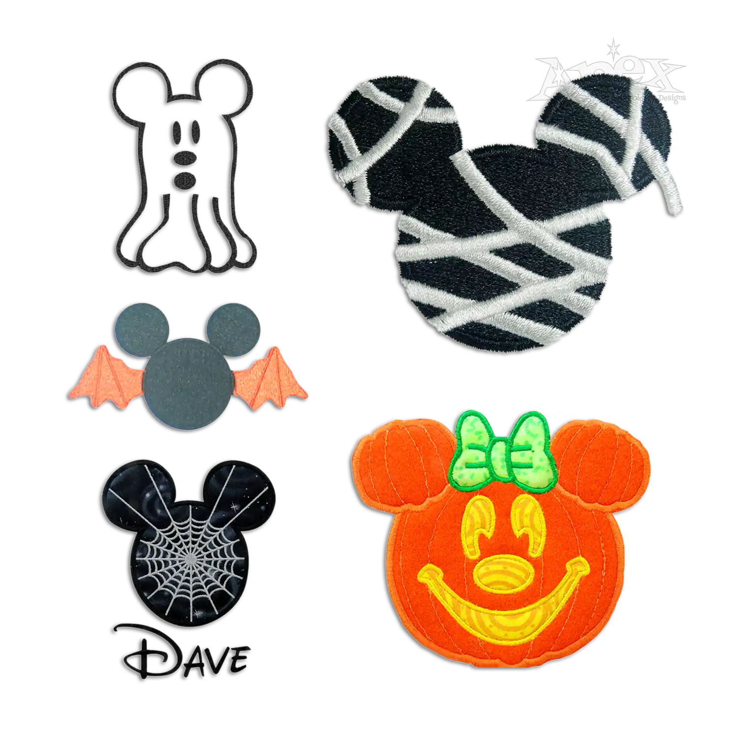 Halloween Mouse Head and Ears Machine Embroidery Designs by Apex All