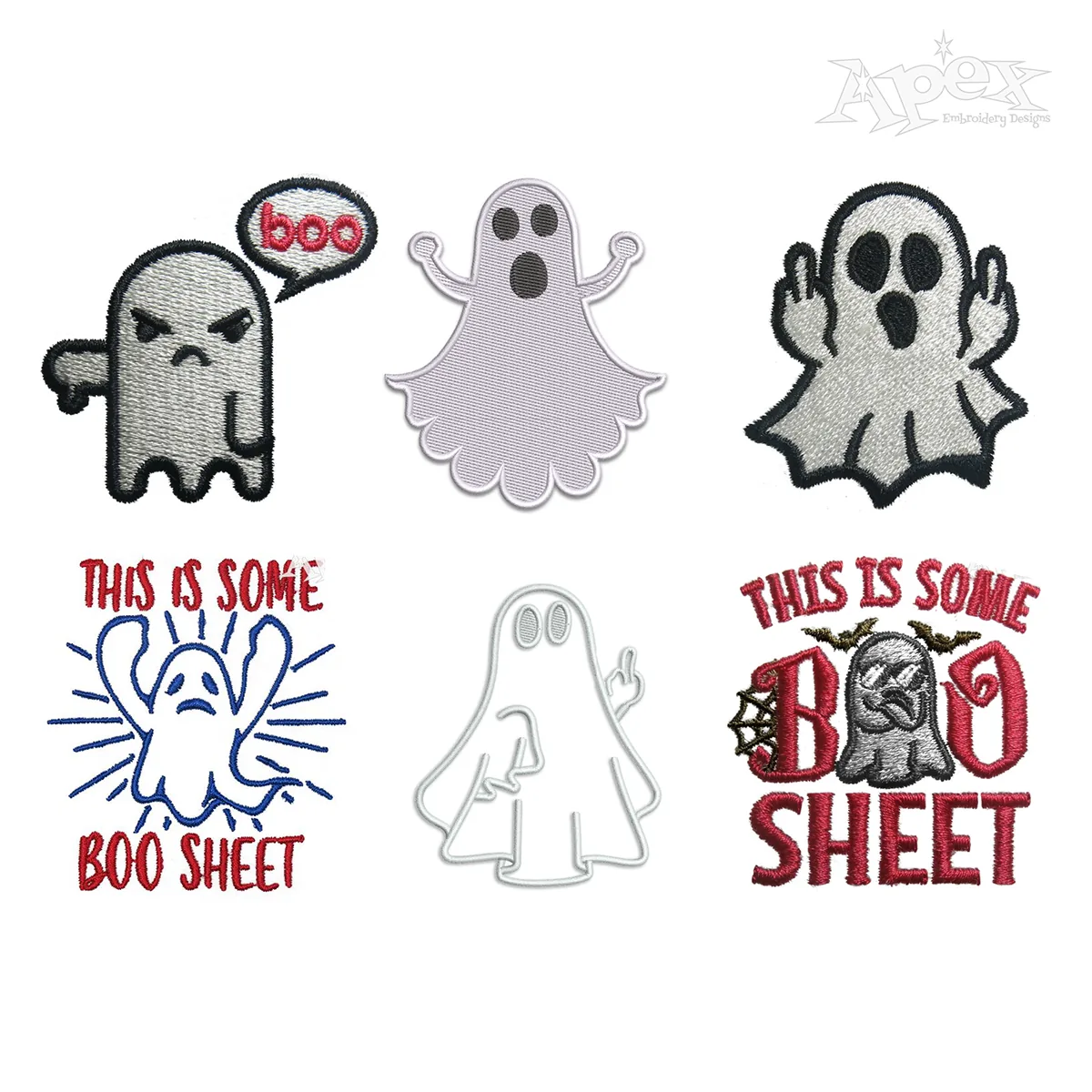 Halloween Naughty Nasty Ghost Machine Embroidery Designs by Apex Digitizing