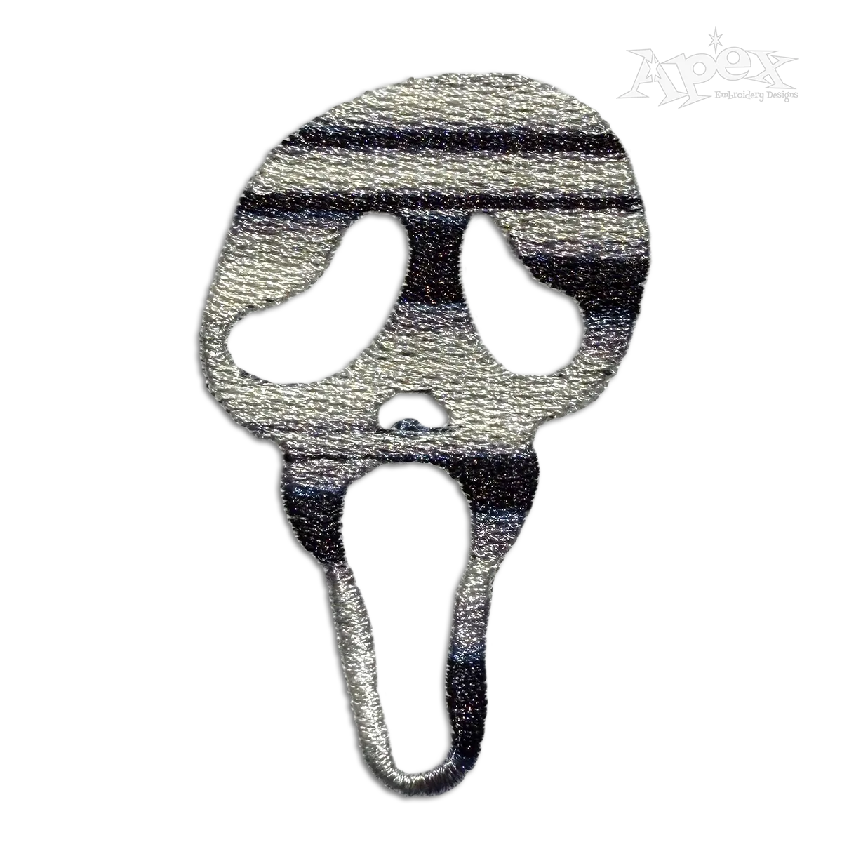 Scream Ghost Mask Logo Machine Embroidery Design by Apex
