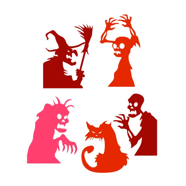 Halloween Silhouette Pack SVG Cuttable Design
