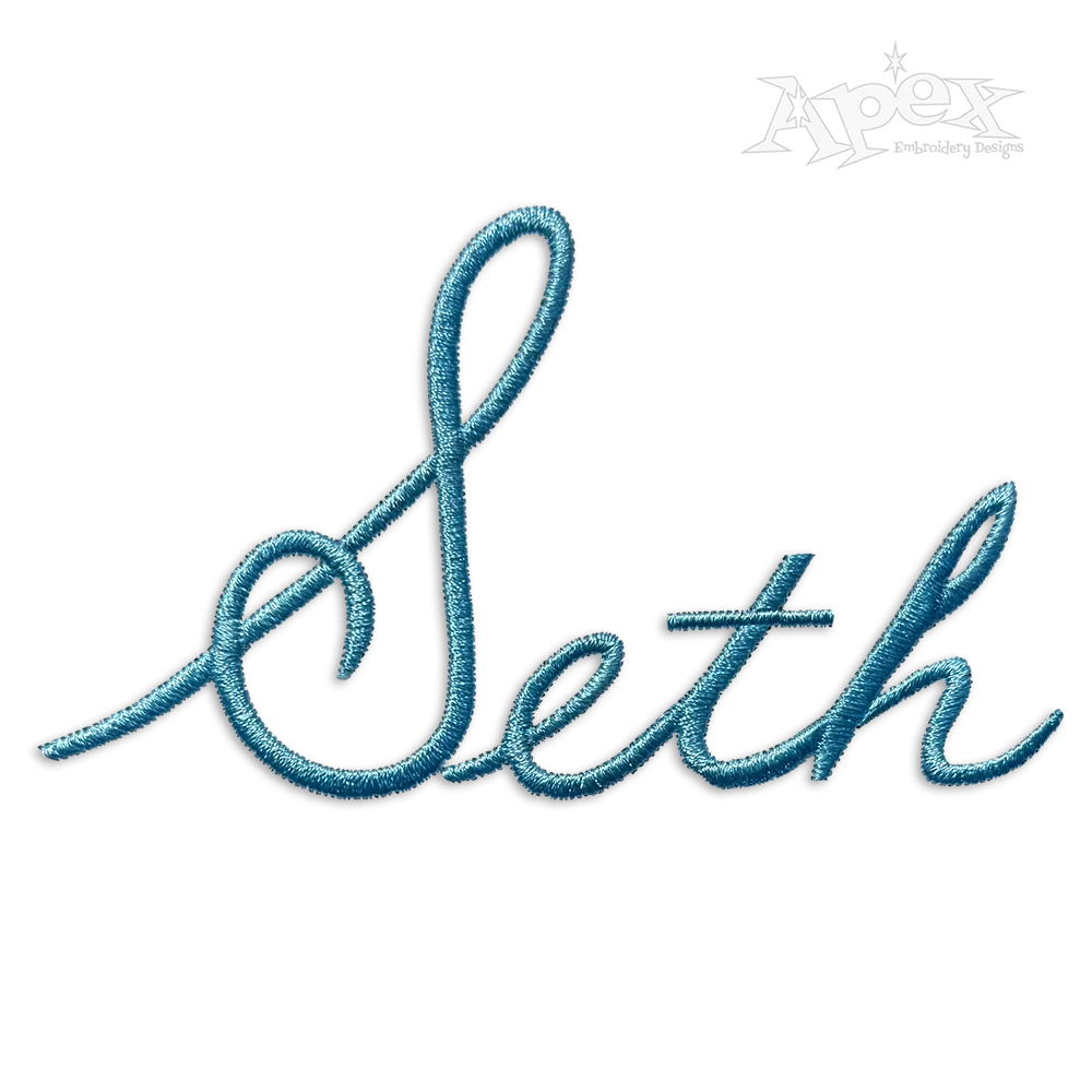 Handwriting Script Letters Machine Embroidery Font by Apex