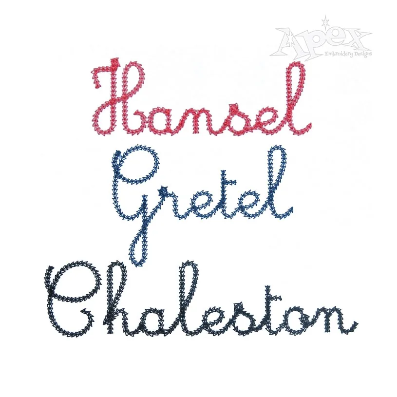 Hansel Script Chain Embroidery Font
