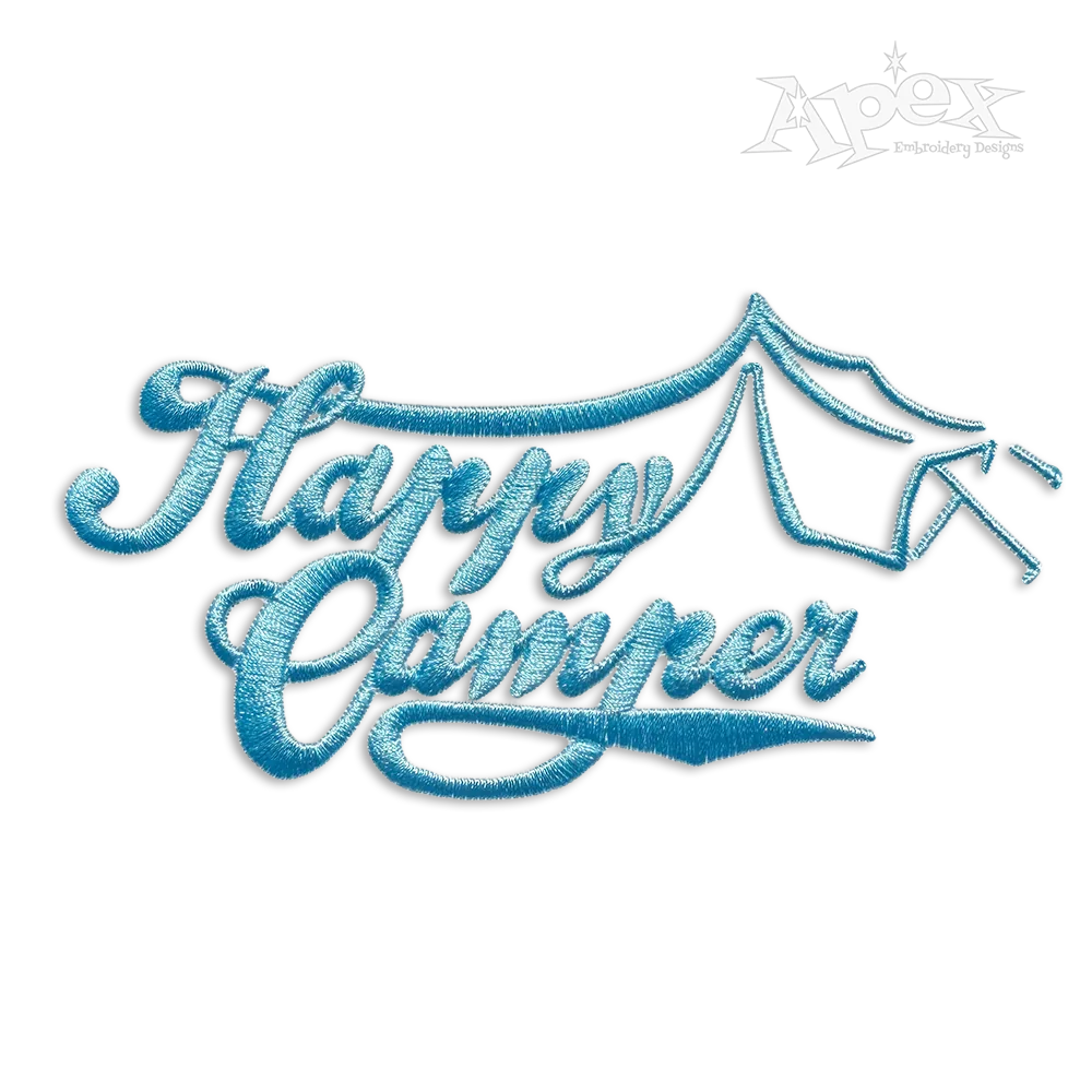 Happy Camper Outdoor Tent Machine Embroidery Design
