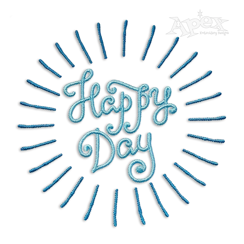 Happy Day Machine Embroidery Design by Apex
