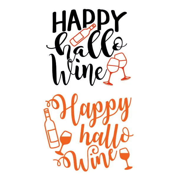 Happy Hallo Wine SVG Cuttable Design