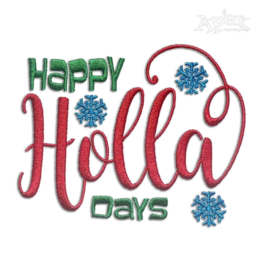 Happy HollaDays Holidays Christmas Machine Embroidery Design