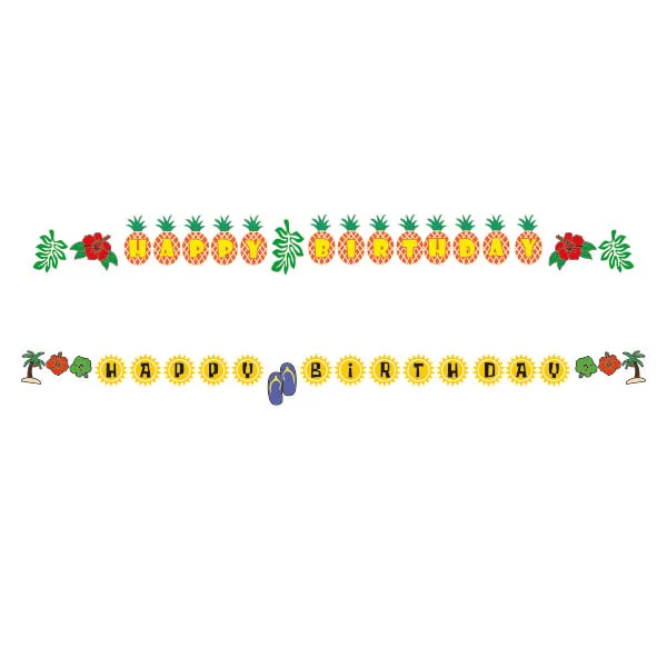 Hawaii Happy Birthday Banner SVG Cuttable Design