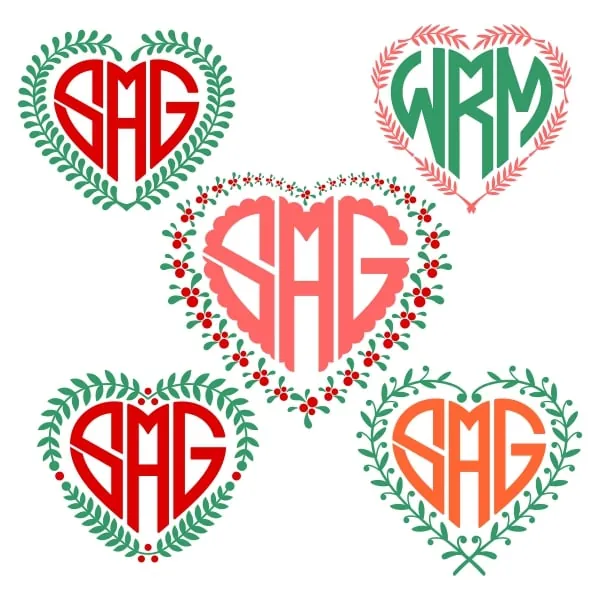 Heart Laurel Wreath Cuttable Frame