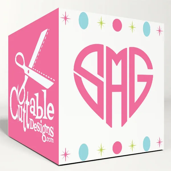 Heart Monogram Cuttable Font
