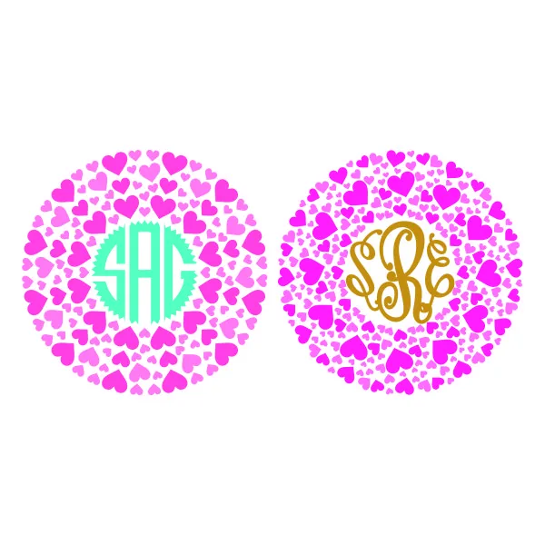 Heart Monogram Frame SVG Cuttable Design