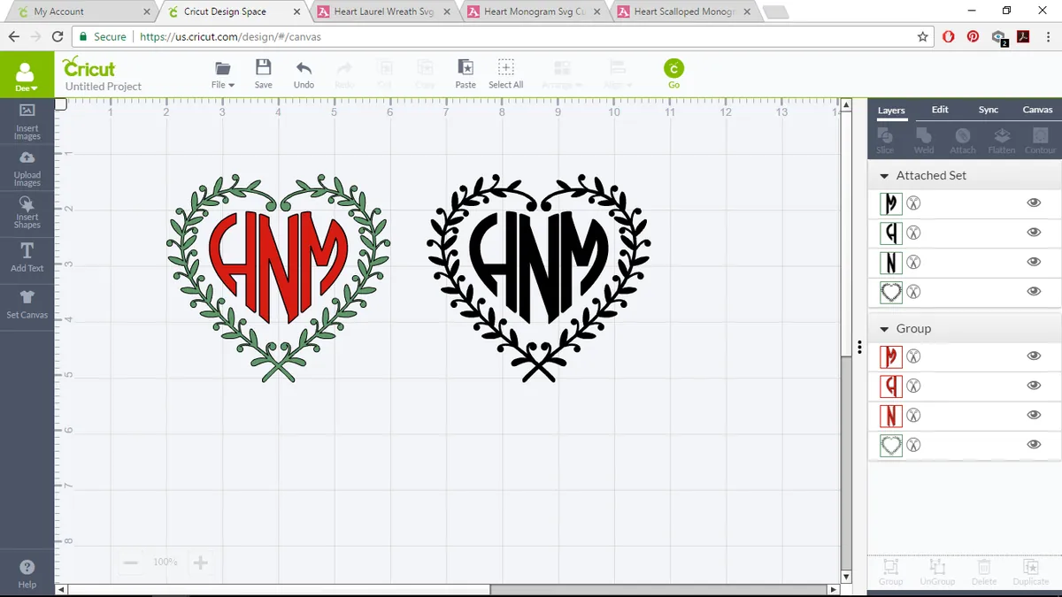 Heart Monogram Tutorial - Cricut - 07