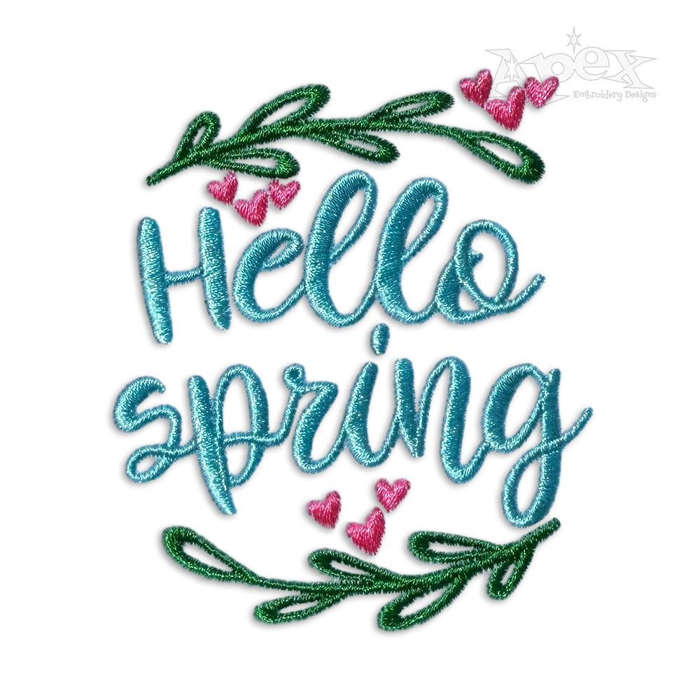 Hello Spring Machine Embroidery Design by Apex