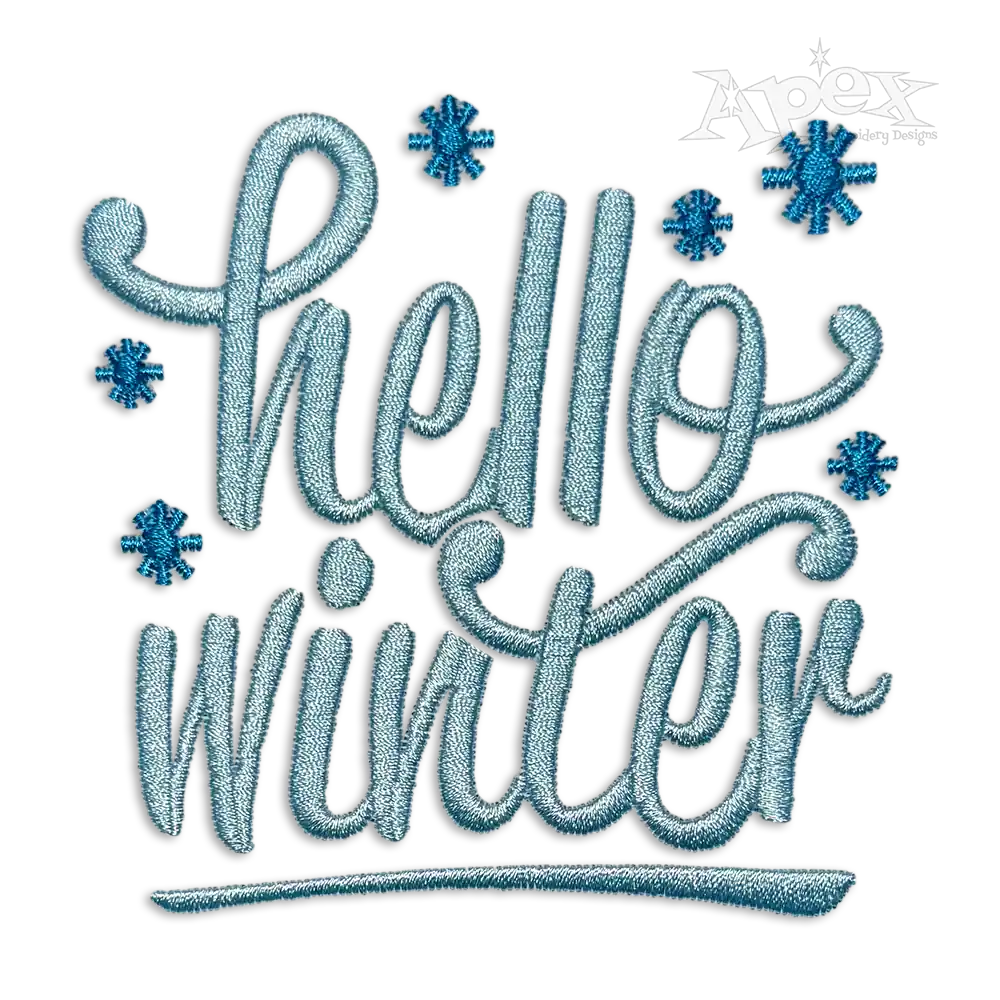 Hello Winter Machine Embroidery Design by Apex