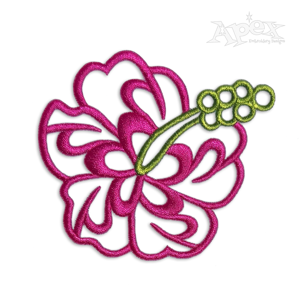 Hibiscus Flower Applique Machine Design by Apex