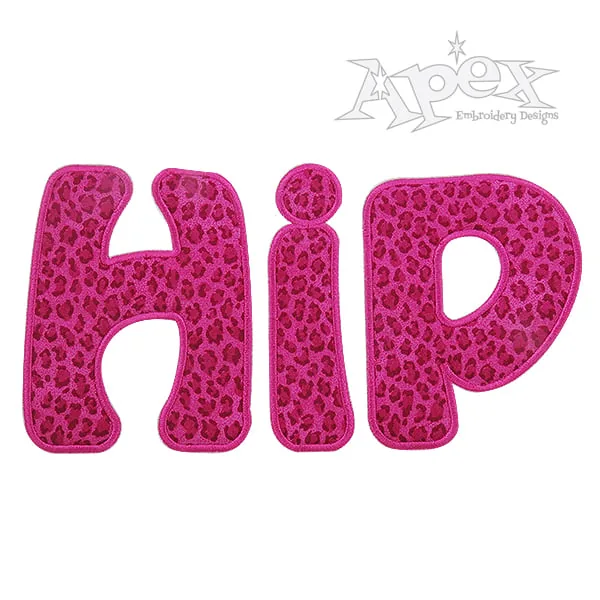 Hip Applique Embroidery Font