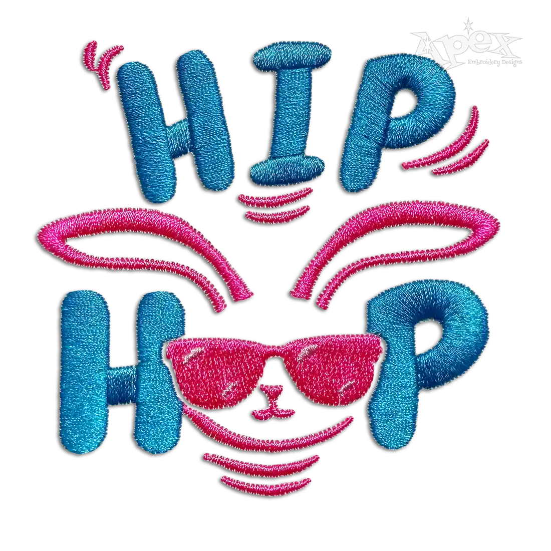 Hip Hop Easter Bunny Embroidery Design
