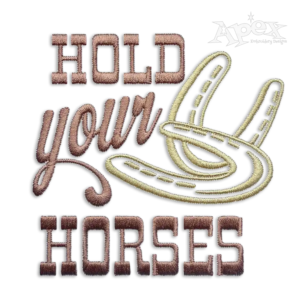 Hold Your Horses Machine Embroidery Design by Apex
