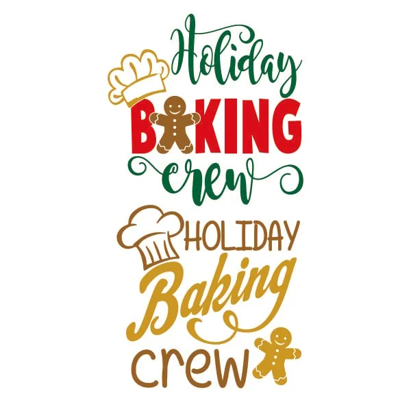 Holiday Baking Crew SVG Cuttable Design