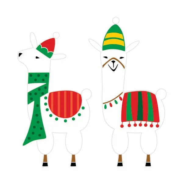 Holiday Christmas Llama SVG Cuttable Design