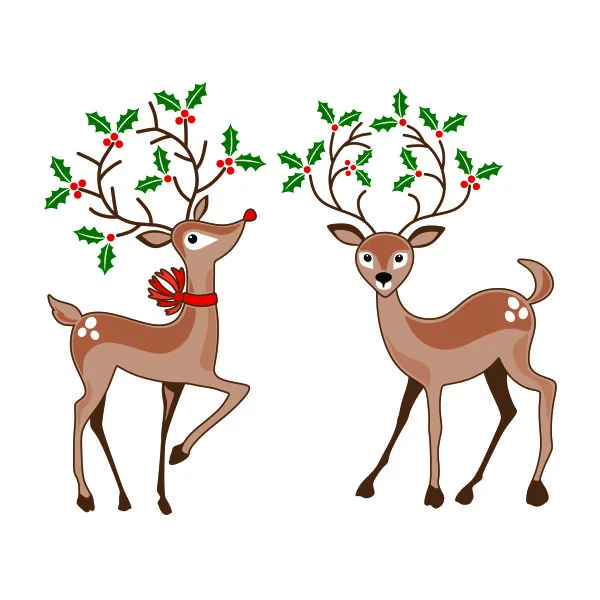 Holly Berry Deer SVG Cuttable Design