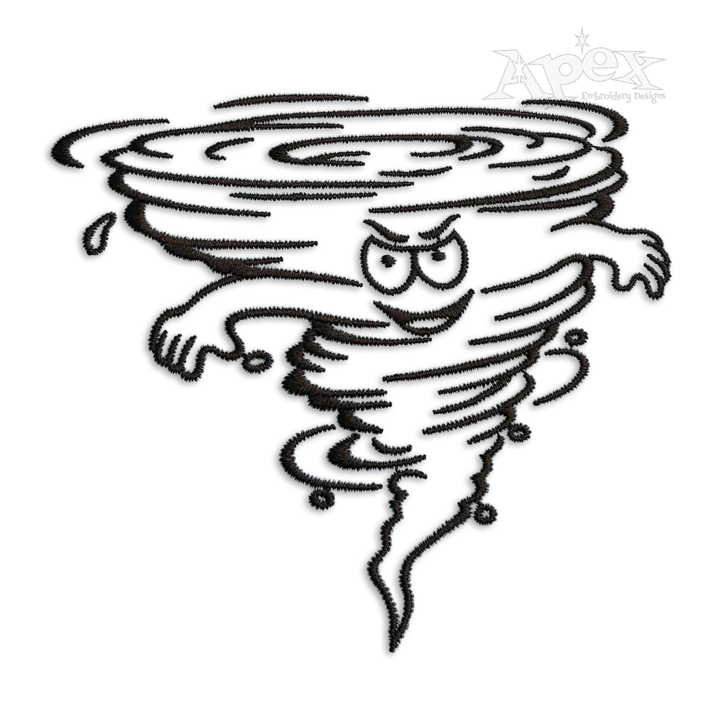 Hurricane Weather Storm Cartoon Machine Embroidery Design by Apex