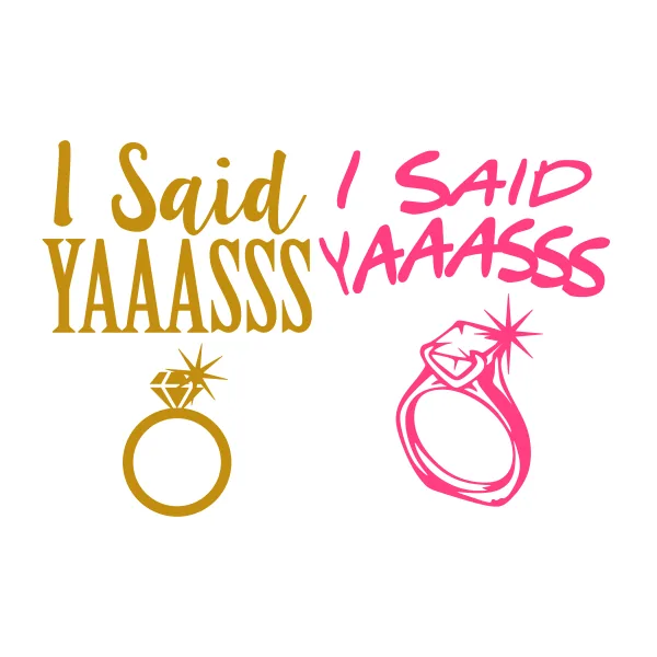 I Said Wedding Ring Cuttable Design