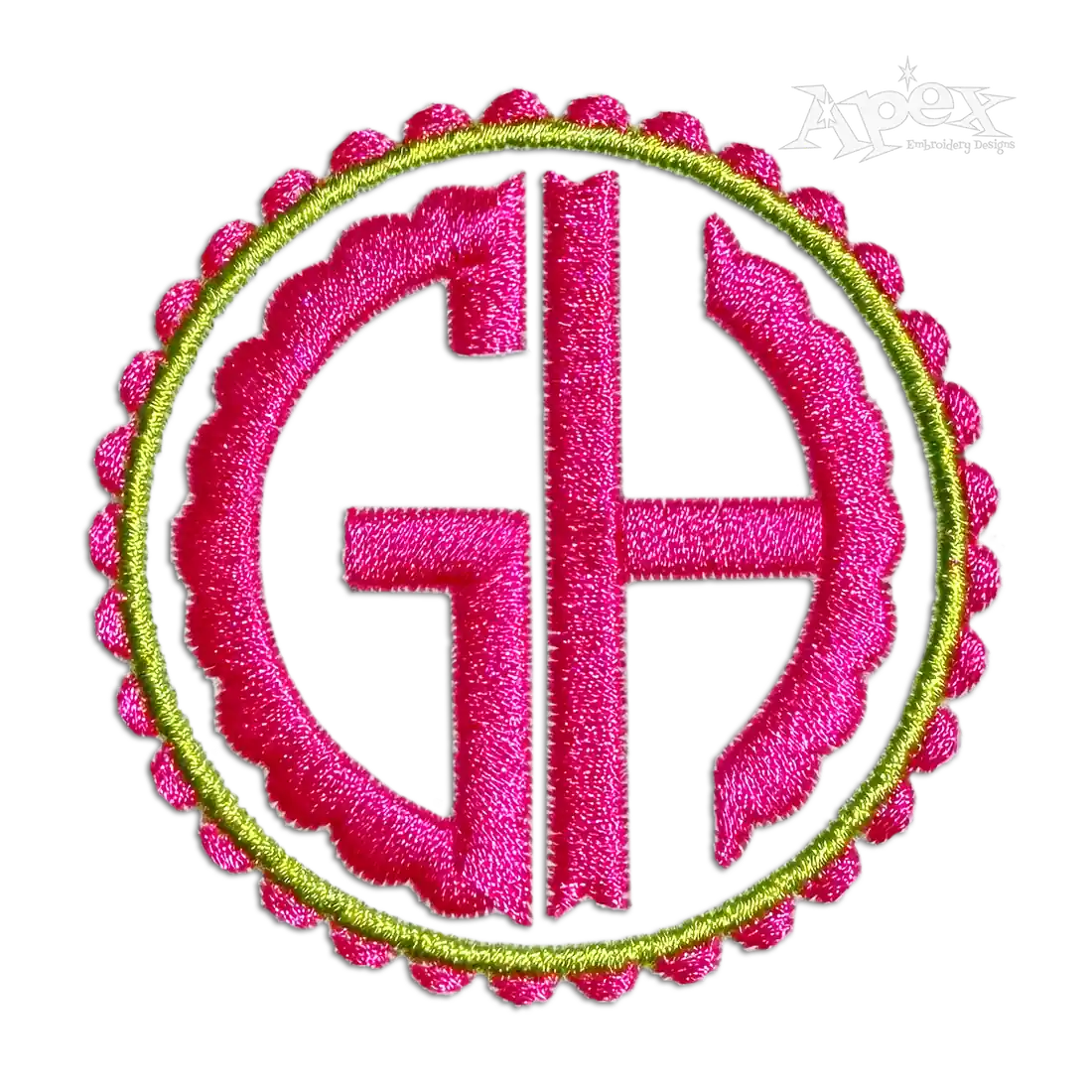Isla Scallop Monogram Embroidery Font GH