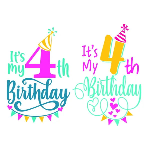 It's My 4th Birthday SVG Cuttable Design