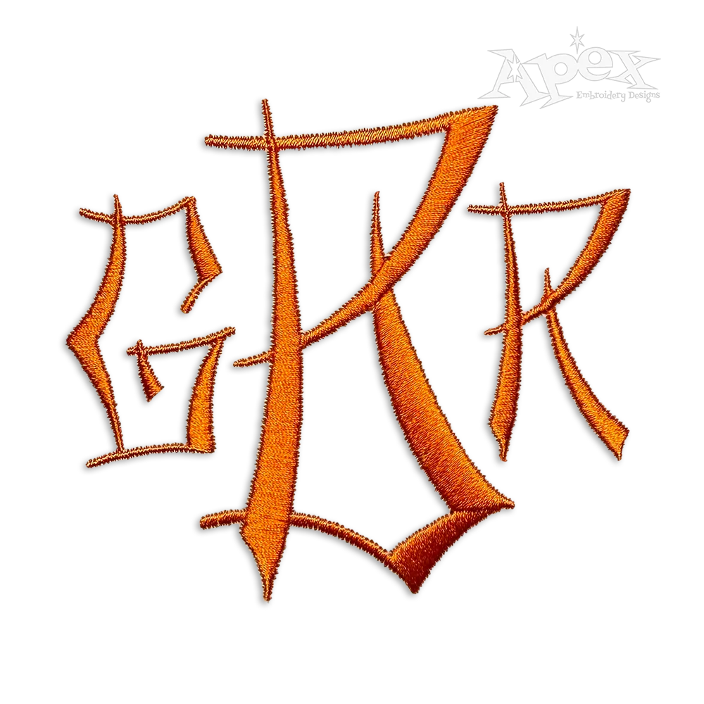 Japan Stick Machine Embroidery Font Alphabets by Apex Design Letters