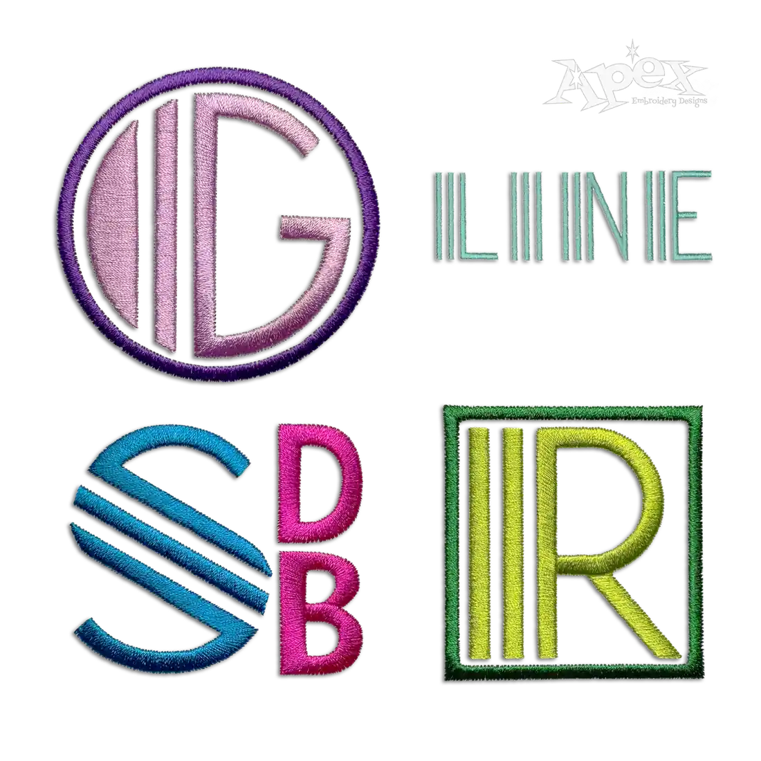 Jazzy Stripe Machine Embroidery Font by Apex