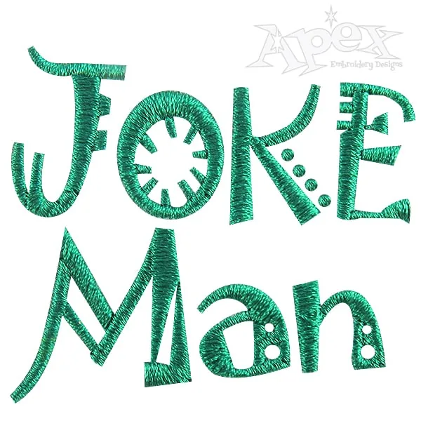JokerMan Embroidery Font