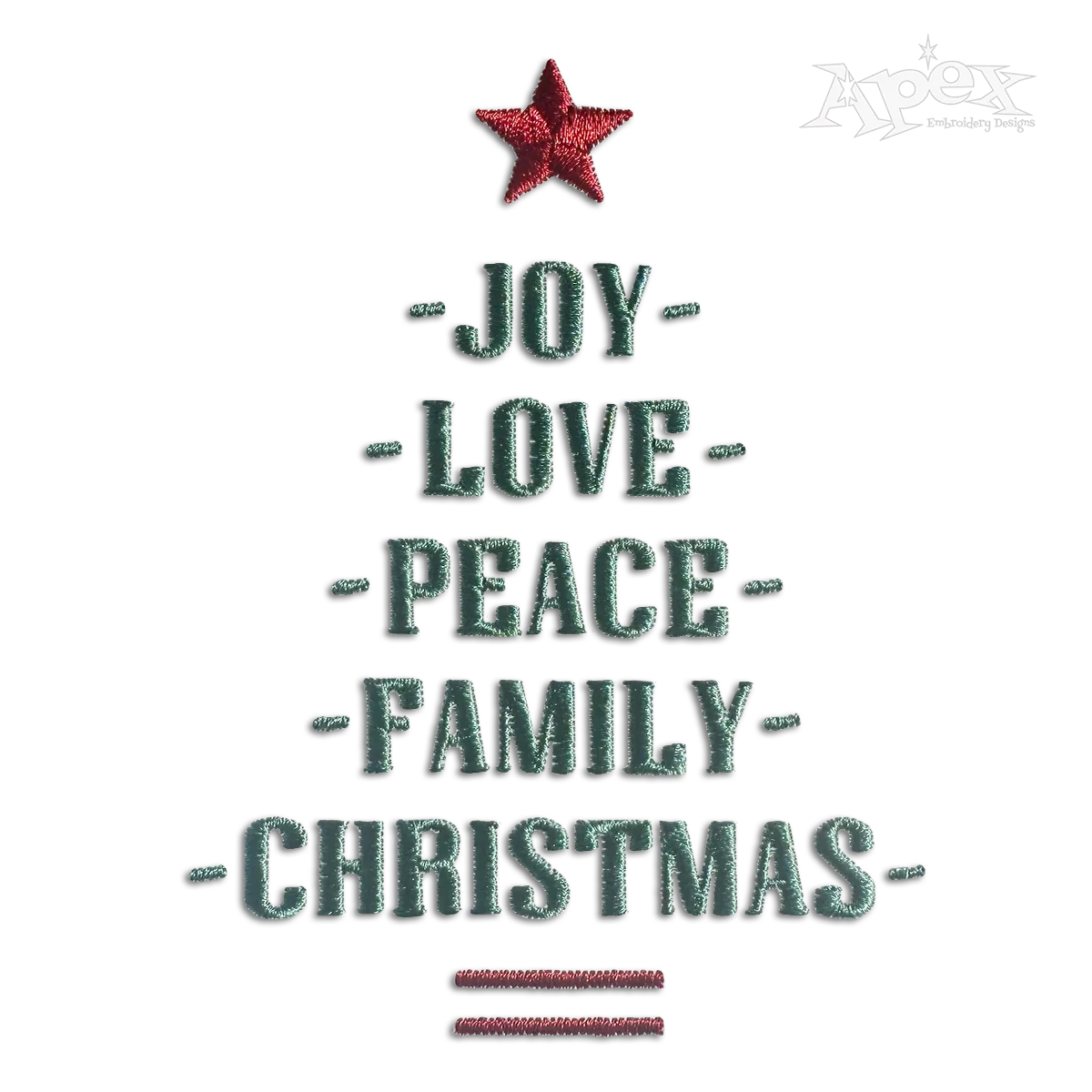 Joy Love Peace Family Christmas Tree Machine Embroidery Designs