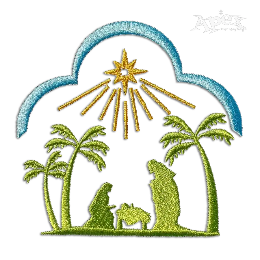 Joy to The World Jesus Christmas Nativity Machine Embroidery Design