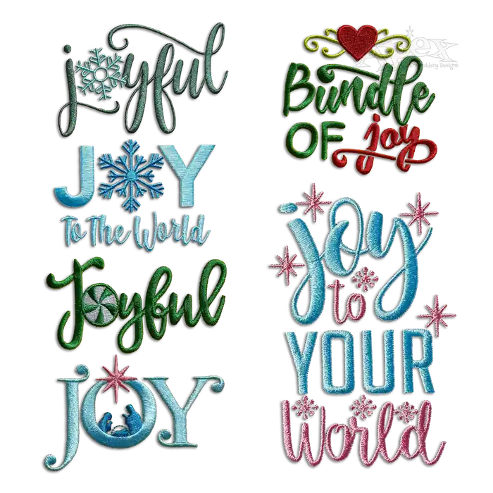 Joy To The World Snowflake Machine Embroidery Design ALL Digitized