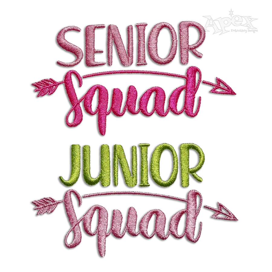 Junior & Senior Squad School Machine Embroidery Design - Apex