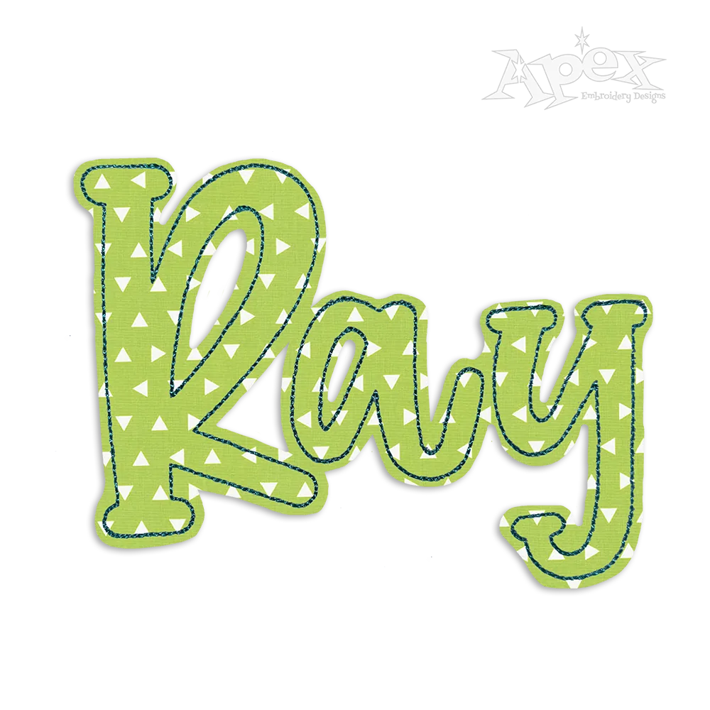 Juniper Running Applique Machine Embroidery Font by Apex