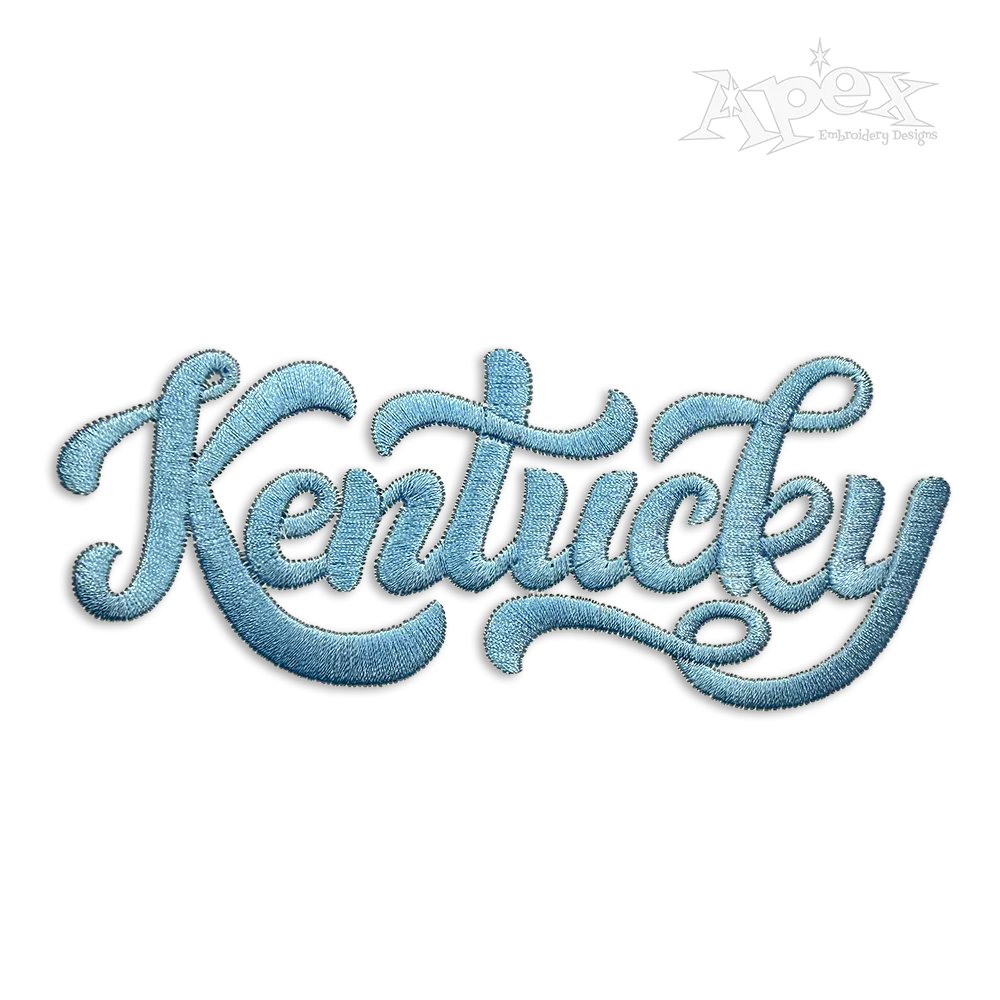 Kentucky Script Text Machine Embroidery Design by Apex