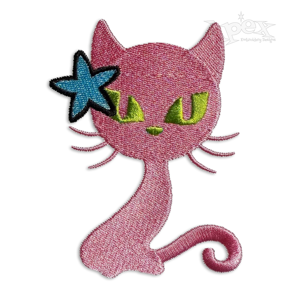 Kitten Cat Cool Machine Embroidery Design by Apex