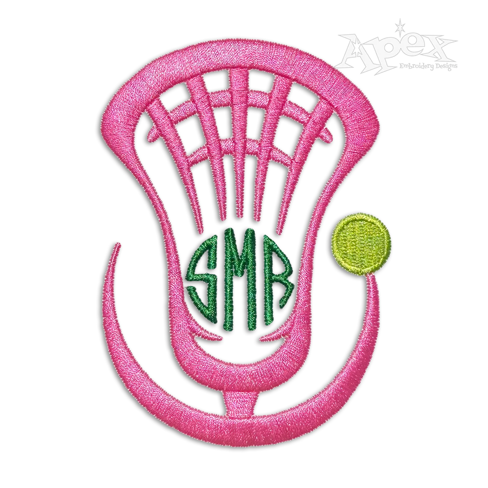 Lacrosse Sports Monogram Frame Machine Embroidery Design