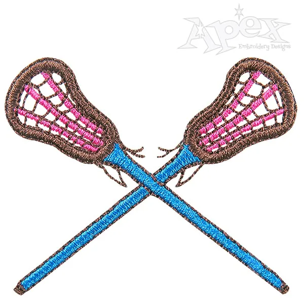 Lacrosse Sticks Embroidery Design