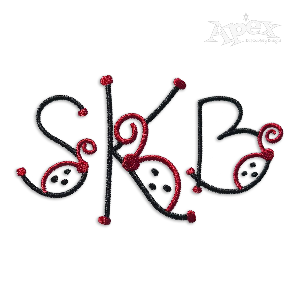 Ladybug Machine Embroidery Font by Apex Designs