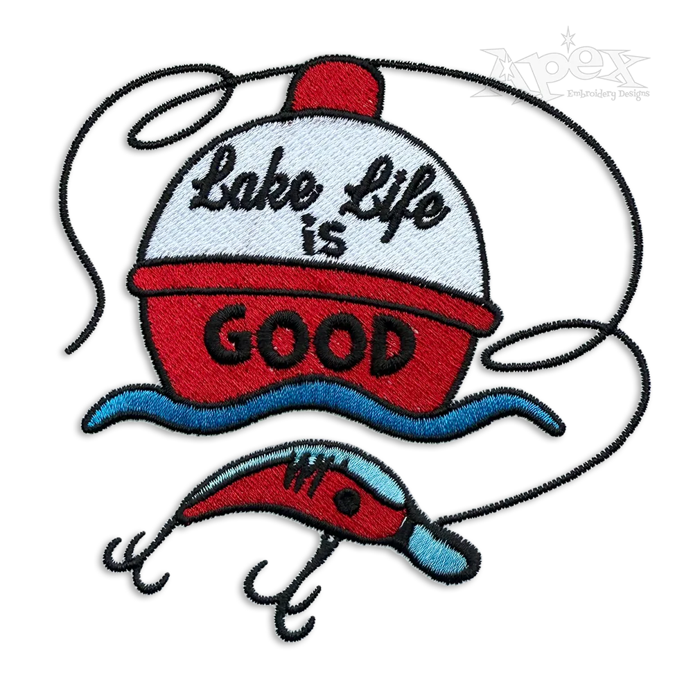 Lake Life is a Good Fishing Bobber Embroidery Designs