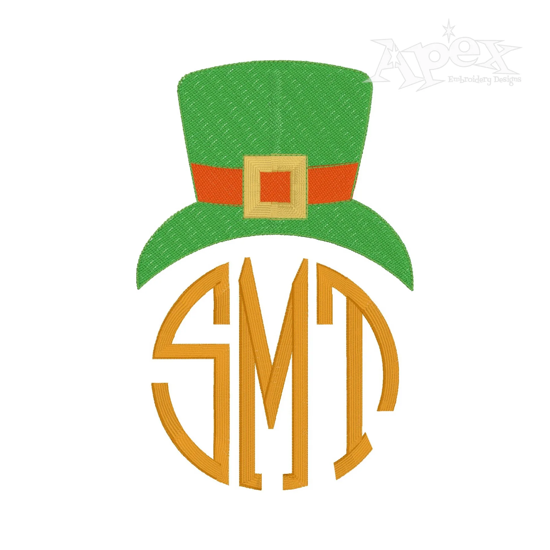 Lepreuchaun Hat Monogram Topper Fill Embroidery Design