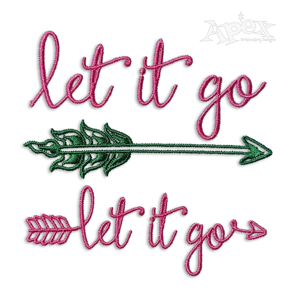 Let it Go Arrow Machine Embroidery Design by Apex